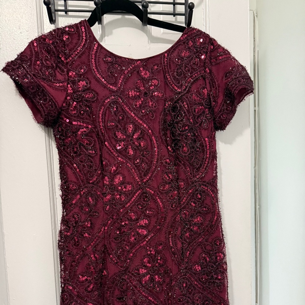 Sandra Darren Collection wine cocktail dress